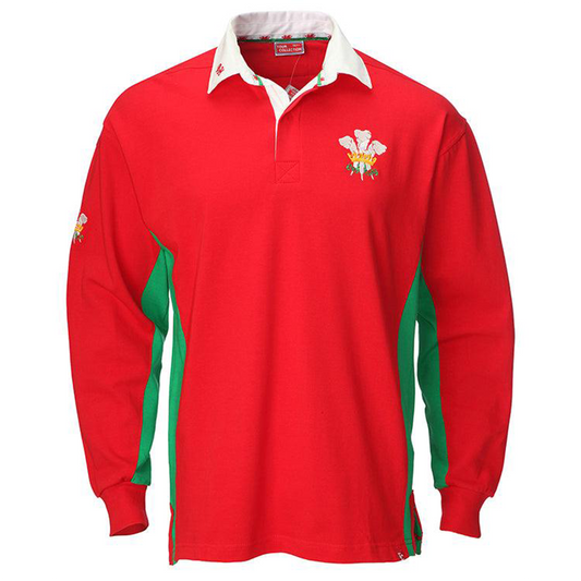 Tour Long Sleeve Welsh Rugby Shirt | Classic Heritage-Inspired Rugby Top with Traditional Collar | Durable, Comfortable & Stylish Sportswear | Welsh Dragon Pride | Perfect for Fans & Players