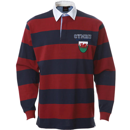 Oxford Stripe Long Sleeve Cymru Rugby Shirt